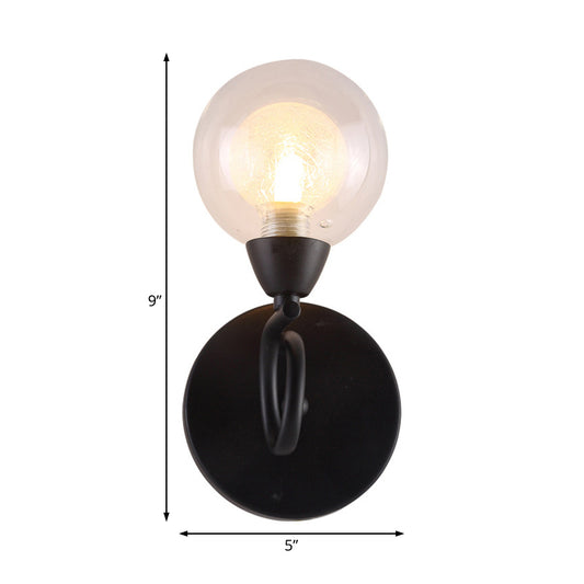 White Glass Round Sconce Lighting Contemporary Led Black Wall Mounted Light Fixture Clearhalo 'Cast Iron' 'Glass' 'Industrial' 'Modern wall lights' 'Modern' 'Tiffany' 'Traditional wall lights' 'Wall Lamps & Sconces' 'Wall Lights' Lighting' 128983