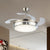 Drum Shape Hanging Fan Light Contemporary Metallic 42" Width LED Silver Semi Mount Lighting with 4 Clear Blades Silver Clearhalo 'Ceiling Fans with Lights' 'Ceiling Fans' 'Modern Ceiling Fans' 'Modern' Lighting' 1289932