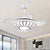 Minimalism Circular Semi Flush Mount Acrylic Living Room 4-Blade LED Pendant Fan Light in Silver/White/Gold, 42" W White Clearhalo 'Ceiling Fans with Lights' 'Ceiling Fans' 'Modern Ceiling Fans' 'Modern' Lighting' 1289948