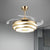 Nordic 2 Tiers Floral Semi Flush Acrylic Bedroom 4-Blade LED Ceiling Fan Lighting in Gold, 42" W Gold Clearhalo 'Ceiling Fans with Lights' 'Ceiling Fans' 'Modern Ceiling Fans' 'Modern' Lighting' 1289968
