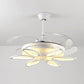 42.5" Wide White Heart/Leaf/Snail Semi Flush Modern Acrylic 4-Blade LED Pendant Fan Lighting for Dining Room Clearhalo 'Ceiling Fans with Lights' 'Ceiling Fans' 'Modern Ceiling Fans' 'Modern' Lighting' 1289990