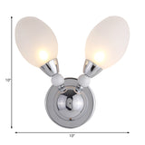 Chrome Egg Shape Wall Lighting Modernist 2/3 Lights White Glass Led Wall Mount Light Fixture Clearhalo 'Cast Iron' 'Glass' 'Industrial' 'Modern wall lights' 'Modern' 'Tiffany' 'Traditional wall lights' 'Wall Lamps & Sconces' 'Wall Lights' Lighting' 128999