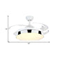42" Width Round Semi Flush Mount Contemporary Acrylic White-Black LED Pendant Fan Light with 4 Clear Blades Clearhalo 'Ceiling Fans with Lights' 'Ceiling Fans' 'Modern Ceiling Fans' 'Modern' Lighting' 1290041