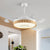 Brown/White/Gold Round Semi Flush Nordic Style 42.5" W LED Acrylic Hanging Fan Lighting with 4 Blades Gold Clearhalo 'Ceiling Fans with Lights' 'Ceiling Fans' 'Modern Ceiling Fans' 'Modern' Lighting' 1290070