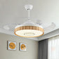 Brown/White/Gold Round Semi Flush Nordic Style 42.5" W LED Acrylic Hanging Fan Lighting with 4 Blades Clearhalo 'Ceiling Fans with Lights' 'Ceiling Fans' 'Modern Ceiling Fans' 'Modern' Lighting' 1290072