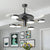Nordic Round Panel Hanging Fan Lamp Acrylic 6/8 Heads Drawing Room 4-Blade Semi Flush Mount in Black, 42.5" Wide 6.0 Black Clearhalo 'Ceiling Fans with Lights' 'Ceiling Fans' 'Modern Ceiling Fans' 'Modern' Lighting' 1290102