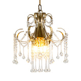 Curvy Arm Crystal Beads Ceiling Pendant Modern 3 Bulbs Bedchamber Chandelier Lamp in Gold Clearhalo 'Ceiling Lights' 'Chandeliers' 'Modern Chandeliers' 'Modern' Lighting' 1290184