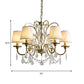 6 Heads Suspension Light with Tapered Crystal Stands Traditional Dinning Hall Chandelier in Gold Clearhalo 'Ceiling Lights' 'Chandeliers' Lighting' options 1290238