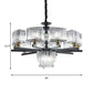 13 Bulbs Crystal Chandelier Traditional Black Geometric Sitting Room Ceiling Lamp Clearhalo 'Ceiling Lights' 'Chandeliers' Lighting' options 1290258