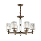 Traditional Cylindrical Pendant Light Fixture 6 Heads Crystal Hanging Chandelier in Brass Clearhalo 'Ceiling Lights' 'Chandeliers' Lighting' options 1290261