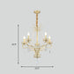 Candle Crystal Teardrops Chandelier Traditional 5 Bulbs Dinning Room Suspension Light in Gold Clearhalo 'Ceiling Lights' 'Chandeliers' Lighting' options 1290266