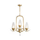 4 Bulbs Torpedo Pendant Chandelier Traditional Gold Crystal Suspended Lighting Fixture Clearhalo 'Ceiling Lights' 'Chandeliers' Lighting' options 1290273
