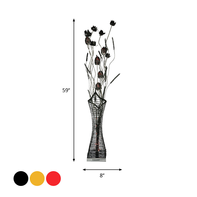 Art Decor Entwing Branch Decorative Floor Lamp LED Aluminum Geometric Base Reading Floor Light in Gold/Black/Red Clearhalo 'Floor Lamps' 'Lamps' Lighting' 1290290