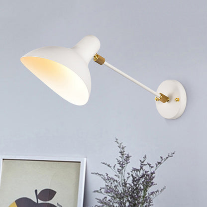 Modernist Style Duckbill Sconce Lighting Metallic 1 Light Living Room Wall Mounted Lamp in Black/Grey White Clearhalo 'Cast Iron' 'Glass' 'Industrial' 'Modern wall lights' 'Modern' 'Tiffany' 'Traditional wall lights' 'Wall Lamps & Sconces' 'Wall Lights' Lighting' 129079