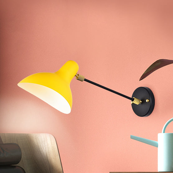 Modernist Style Duckbill Sconce Lighting Metallic 1 Light Living Room Wall Mounted Lamp in Black/Grey Yellow Clearhalo 'Cast Iron' 'Glass' 'Industrial' 'Modern wall lights' 'Modern' 'Tiffany' 'Traditional wall lights' 'Wall Lamps & Sconces' 'Wall Lights' Lighting' 129087