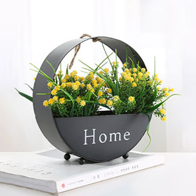 hanging plant sconce Metal Circular Hanging Wall Sconce Nordic Flower/Plant Accent String Light for Restaurant Tea Shop