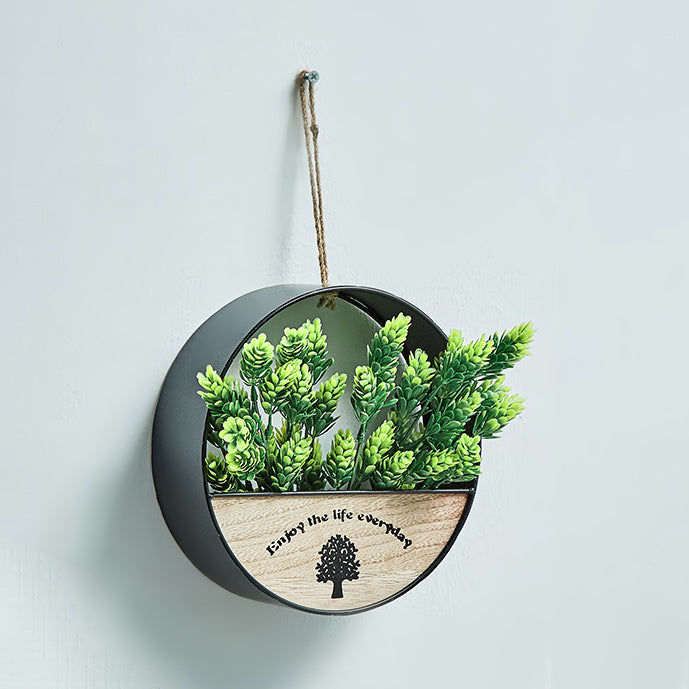 Flower/Plant String Light with Wood Circle/House Shelf Nordic Twinkle Light for Cafe Tea Shop Branch Clearhalo 'Wall Lamps & Sconces' 'Wall Lights' Lighting' 129184