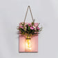 Floral Wall String Lights for Cafe Rustic Clear Glass Shade Twinkle Light with Pink Backplate Pink Rose Clearhalo 'Wall Lamps & Sconces' 'Wall Lights' Lighting' 129303
