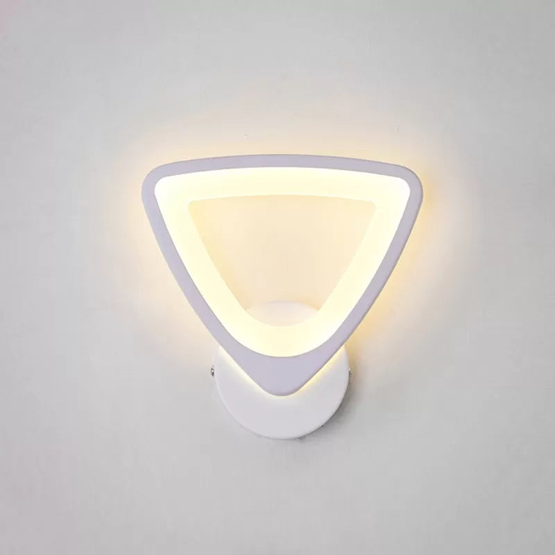 Contemporary Slim LED Wall Light Acrylic Sconce Light in White for Living Room Stair White Triangle Clearhalo 'Wall Lamps & Sconces' 'Wall Lights' Lighting' 129408