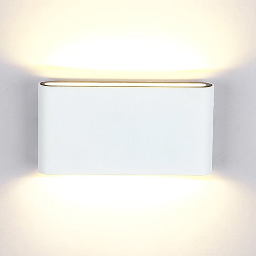 Black/White Rectangular Wall Washer Light Modern Stylish Warm/White Light LED Aluminum Wall Sconce for Hallway, 4.5"/7" W White 7" Warm Clearhalo 'Cast Iron' 'Glass' 'Industrial' 'Modern wall lights' 'Modern' 'Tiffany' 'Traditional wall lights' 'Wall Lamps & Sconces' 'Wall Lights' Lighting' 129434