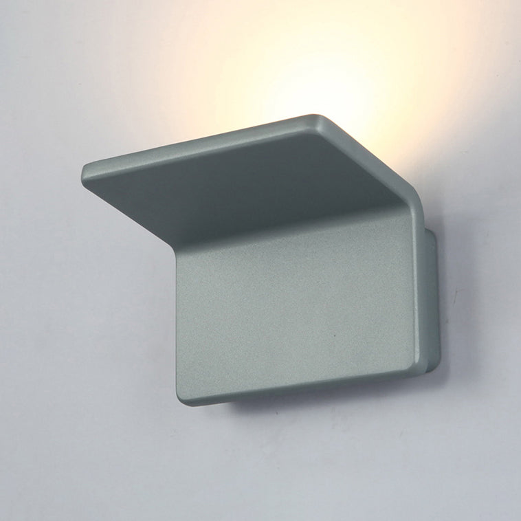 4"/8" Wide Bend Square Wall Lamp Contemporary Style Aluminum LED Black/White Sconce Light Fixture Grey Clearhalo 'Cast Iron' 'Glass' 'Industrial' 'Modern wall lights' 'Modern' 'Tiffany' 'Traditional wall lights' 'Wall Lamps & Sconces' 'Wall Lights' Lighting' 129502