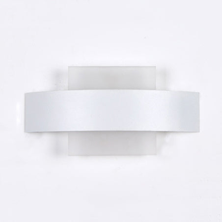 Round/Square Acrylic Wall Light Sconce Contemporary LED Black/White Finish Wall Lamp with Metal Backplate in White/Warm Lighting Clearhalo 'Cast Iron' 'Glass' 'Industrial' 'Modern wall lights' 'Modern' 'Tiffany' 'Traditional wall lights' 'Wall Lamps & Sconces' 'Wall Lights' Lighting' 129522