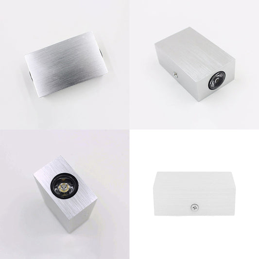 Nickel Finish Rectangular Wall Light Sconce Modern LED Aluminum Wall Lamp in Warm/White Lighting for Porch Clearhalo 'Cast Iron' 'Glass' 'Industrial' 'Modern wall lights' 'Modern' 'Tiffany' 'Traditional wall lights' 'Wall Lamps & Sconces' 'Wall Lights' Lighting' 129556