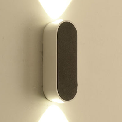 Simple Stylish Oval Wall Sconce Light Aluminum LED Bedroom Wall Mounted Lamp in Black, Warm/White Lighting Black Warm Clearhalo 'Cast Iron' 'Glass' 'Industrial' 'Modern wall lights' 'Modern' 'Tiffany' 'Traditional wall lights' 'Wall Lamps & Sconces' 'Wall Lights' Lighting' 129563