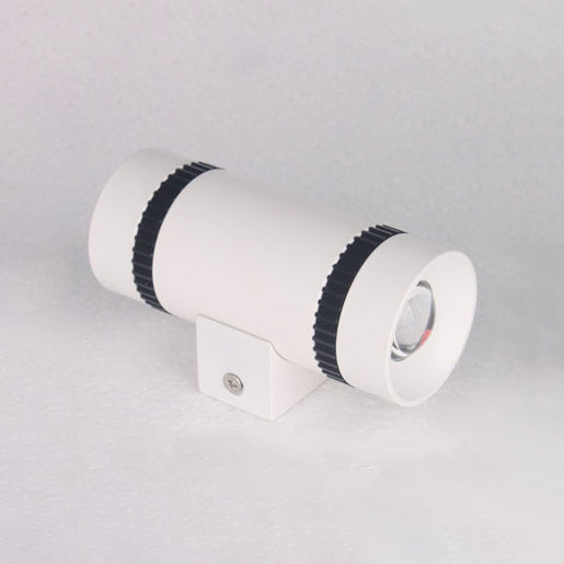 White Cylinder Shade Wall Light Sconce Contemporary Style 2-Head Aluminum Wall Lamp for Outdoor Clearhalo 'Cast Iron' 'Glass' 'Industrial' 'Modern wall lights' 'Modern' 'Tiffany' 'Traditional wall lights' 'Wall Lamps & Sconces' 'Wall Lights' Lighting' 129586