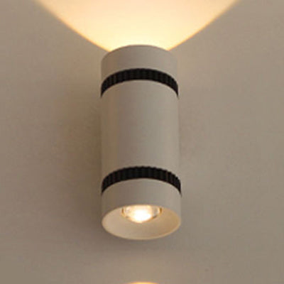 White Cylinder Shade Wall Light Sconce Contemporary Style 2-Head Aluminum Wall Lamp for Outdoor White Clearhalo 'Cast Iron' 'Glass' 'Industrial' 'Modern wall lights' 'Modern' 'Tiffany' 'Traditional wall lights' 'Wall Lamps & Sconces' 'Wall Lights' Lighting' 129588