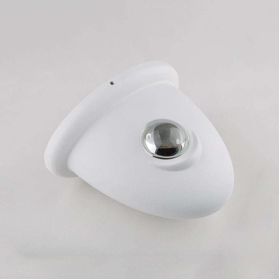 LED Bedroom Wall Sconce Lamp with Triangle Aluminum Shade Contemporary Black/White Wall Light in White/Warm Lighting Clearhalo 'Cast Iron' 'Glass' 'Industrial' 'Modern wall lights' 'Modern' 'Tiffany' 'Traditional wall lights' 'Wall Lamps & Sconces' 'Wall Lights' Lighting' 129621