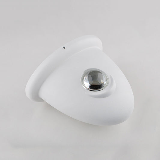 LED Bedroom Wall Sconce Lamp with Triangle Aluminum Shade Contemporary Black/White Wall Light in White/Warm Lighting Clearhalo 'Cast Iron' 'Glass' 'Industrial' 'Modern wall lights' 'Modern' 'Tiffany' 'Traditional wall lights' 'Wall Lamps & Sconces' 'Wall Lights' Lighting' 129621