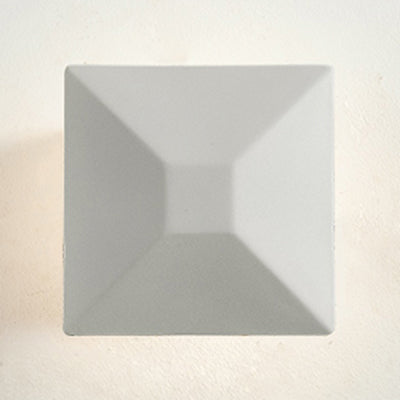 Modernist 1/3-Light Sconce Lighting with Metal Shade Black/White Geometric Wall Lamp for Stairway 1.0 White Clearhalo 'Cast Iron' 'Glass' 'Industrial' 'Modern wall lights' 'Modern' 'Tiffany' 'Traditional wall lights' 'Wall Lamps & Sconces' 'Wall Lights' Lighting' 129963