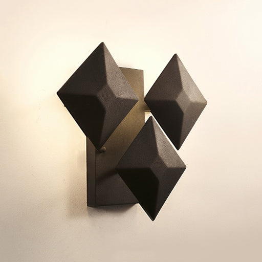 Modernist 1/3-Light Sconce Lighting with Metal Shade Black/White Geometric Wall Lamp for Stairway 3.0 Black Clearhalo 'Cast Iron' 'Glass' 'Industrial' 'Modern wall lights' 'Modern' 'Tiffany' 'Traditional wall lights' 'Wall Lamps & Sconces' 'Wall Lights' Lighting' 129965