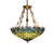 Living Room Ceiling Light LED, 3 Lights Peacock Feather Semi Flush Mount Lighting with Adjustable Chain and Stained Glass Shade Victorian Style Green Clearhalo 'Ceiling Lights' 'Pendant Lights' 'Pendants' Lighting' 12_09bcf526-0140-480f-9781-23e6ebd38f23