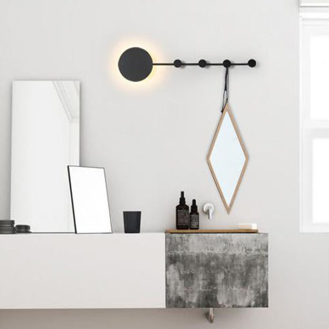 27.5"/39" Wide Black/White Round LED Wall Lamp Simplicity LED Acrylic Sconce Light Fixture in Warm/White Light with Hangers Clearhalo 'Modern wall lights' 'Modern' 'Wall Lamps & Sconces' 'Wall Lights' Lighting' 130000