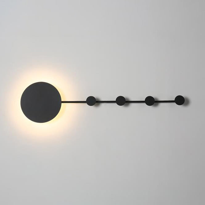 27.5"/39" Wide Black/White Round LED Wall Lamp Simplicity LED Acrylic Sconce Light Fixture in Warm/White Light with Hangers Black 39" Clearhalo 'Modern wall lights' 'Modern' 'Wall Lamps & Sconces' 'Wall Lights' Lighting' 130001