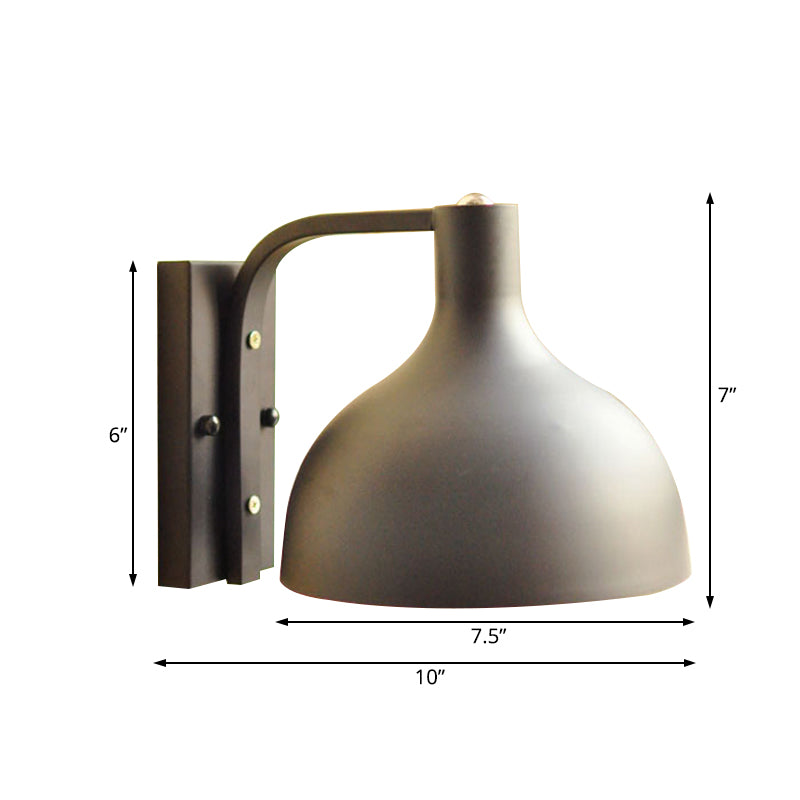 Contemporary Domed Wall Light Metal Single Light Sconce Lamp for Front Door Hallway Clearhalo 'Cast Iron' 'Glass' 'Industrial' 'Modern wall lights' 'Modern' 'Tiffany' 'Traditional wall lights' 'Wall Lamps & Sconces' 'Wall Lights' Lighting' 131401