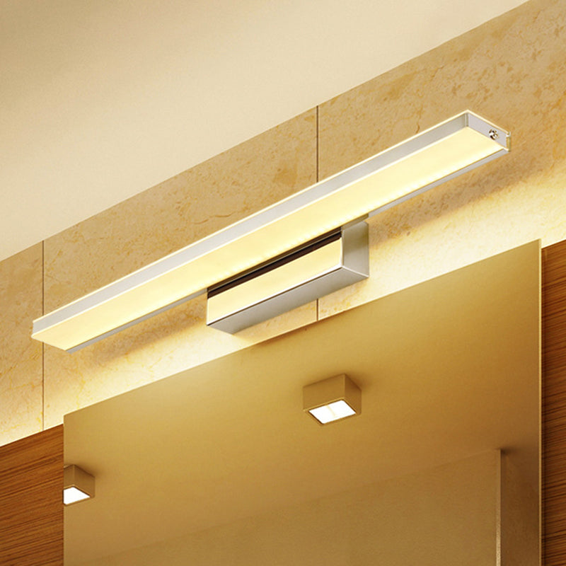 16.5"/20.5" Dia Slim Vanity Lighting Minimalism Acrylic LED Silver Wall Sconce Lamp in Warm/White Light for Bathroom Clearhalo 'Cast Iron' 'Glass' 'Industrial' 'Modern wall lights' 'Modern' 'Tiffany' 'Traditional wall lights' 'Vanity Lights' 'Wall Lights' Lighting' 131951