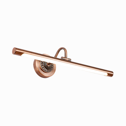 Modernist Style Tube Metal Vanity Sconce Light 18"/22" W LED Wall Mount Lamp in Weathered Copper/Brushed Brass, Warm/White Light Clearhalo 'Cast Iron' 'Glass' 'Industrial' 'Modern wall lights' 'Modern' 'Tiffany' 'Traditional wall lights' 'Vanity Lights' 'Wall Lights' Lighting' 132010