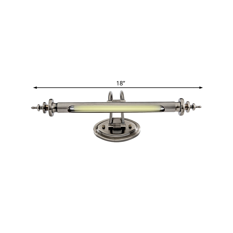 Polished Nickel Linear Vanity Wall Sconce Modern 18"/29.5" W LED Metal Wall Lighting Fixture in Warm/White Light Clearhalo 'Cast Iron' 'Glass' 'Industrial' 'Modern wall lights' 'Modern' 'Tiffany' 'Traditional wall lights' 'Vanity Lights' 'Wall Lights' Lighting' 132019