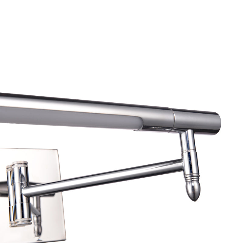 Mini Cylinder Metallic Vanity Light Modern LED Silver Adjustable Wall Sconce with Round/Square Backplate in Warm/White Lighting Clearhalo 'Cast Iron' 'Glass' 'Industrial' 'Modern wall lights' 'Modern' 'Tiffany' 'Traditional wall lights' 'Vanity Lights' 'Wall Lights' Lighting' 132034