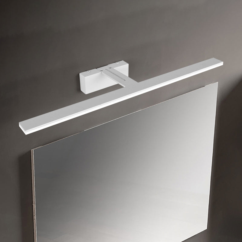 Black/White Rectangle Vanity Lamp Nordic 16.5"/20" Dia LED Acrylic Wall Sconce Light in Warm/White Light for Bathroom Clearhalo 'Cast Iron' 'Glass' 'Industrial' 'Modern wall lights' 'Modern' 'Tiffany' 'Traditional wall lights' 'Vanity Lights' 'Wall Lights' Lighting' 132198