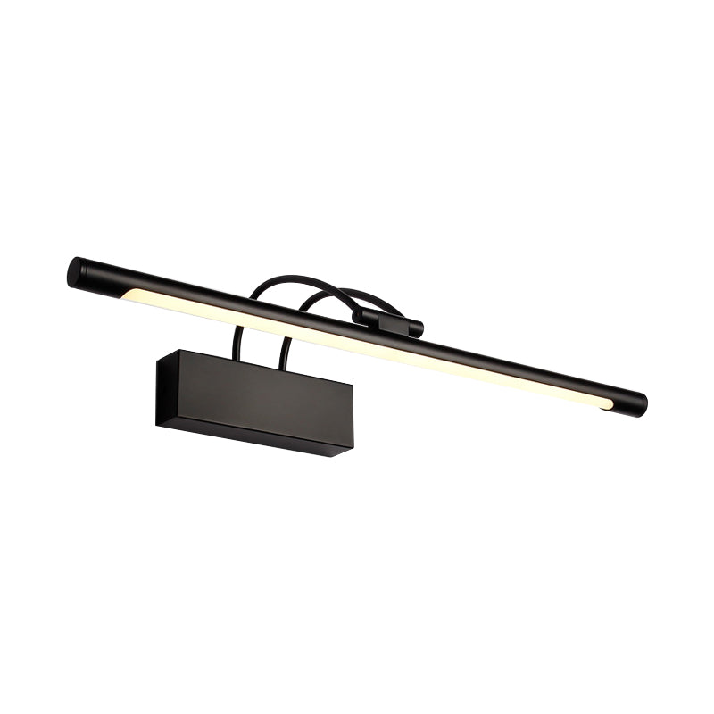 Tubular Wall Light Modern Style Metal LED Black Finish Vanity Sconce Light in Warm/White Light, 18"/21.5" W Clearhalo 'Cast Iron' 'Glass' 'Industrial' 'Modern wall lights' 'Modern' 'Tiffany' 'Traditional wall lights' 'Vanity Lights' 'Wall Lights' Lighting' 132223