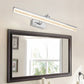 Acrylic Linear LED Vanity Fixture Modern Chrome Adjustable Sconce Light in Warm/White Light, 16"/23.5"/31.5" Wide Clearhalo 'Cast Iron' 'Glass' 'Industrial' 'Modern wall lights' 'Modern' 'Tiffany' 'Traditional wall lights' 'Vanity Lights' 'Wall Lights' Lighting' 132343