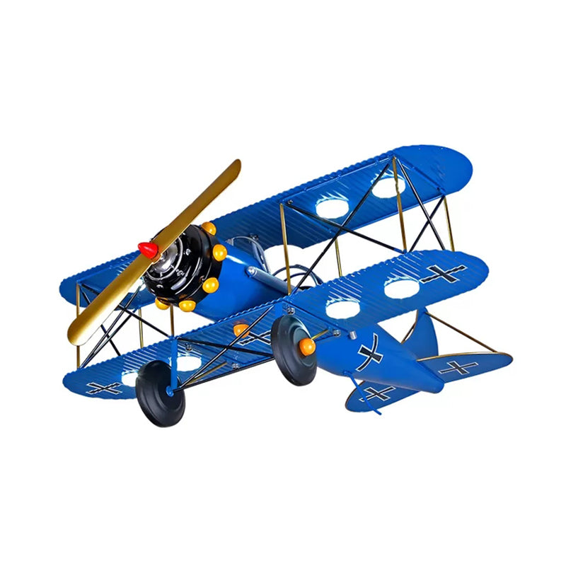 Large Chandelier 8 Light, Modern Hanging Light Fixture with Milk Glass Shade & Biplane Design for Boys Room, L:25in W:27.5in H:8in Clearhalo 'Ceiling Lights' 'Chandeliers' Lighting' options 13319