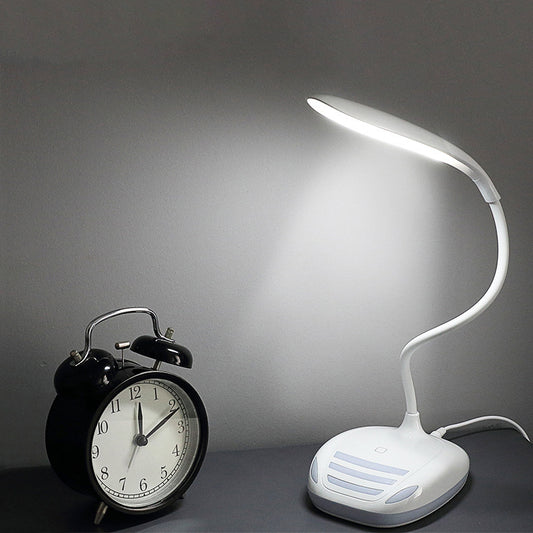 Silicone Hose LED Desk Lamp for Study Modern Style Touch Sensitive Reading Light in White White Clearhalo 'Desk Lamps' 'Lamps' Lighting' 134565