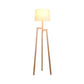 White Tapered Reading Floor Lamp Modernism Fabric Standing Light with Wooden Tripod Clearhalo 'Floor Lamps' 'Lamps' Lighting' 134942