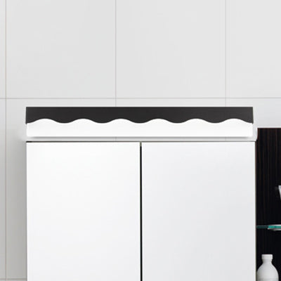 Metal Wave Design Vanity Light Fixture Modern Stylish LED Black/White Wall Mounted Lamp in Warm/White Light, 16"/23.5" W Black White Clearhalo 'Cast Iron' 'Glass' 'Industrial' 'Modern wall lights' 'Modern' 'Tiffany' 'Traditional wall lights' 'Vanity Lights' 'Wall Lights' Lighting' 135277