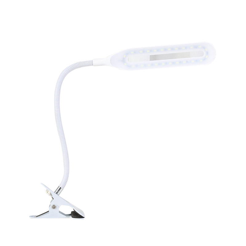Black/White Oblong Shade LED Clip-on Desk Light Eye-Caring Plug-In Desk Light for Reading Clearhalo 'Desk Lamps' 'Lamps' Lighting' 135451